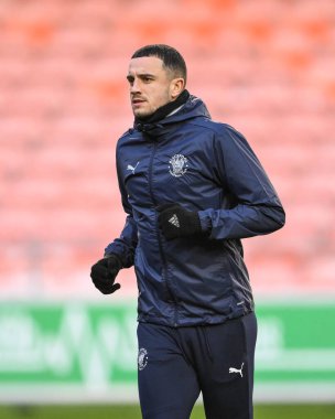 Oliver Norburn of Blackpool during the pre-game warmup ahead of the Sky Bet League 1 match Blackpool vs Stevenage at Bloomfield Road, Blackpool, United Kingdom, 21st December 2024 clipart