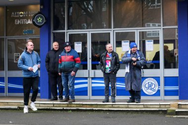 Fans arrives at Matrade Loftus Road prior to the Sky Bet Championship match Queens Park Rangers vs Preston North End at Matrade Loftus Road, London, United Kingdom, 21st December 2024 clipart