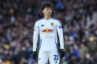 Leeds United takımından Ao Tanaka, Leeds Road, Leeds, İngiltere 'de Leeds United' a karşı oynadığı 21 Aralık 2024 'te oynanan Sky Bet Şampiyonası karşılaşmasında...
