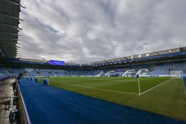 King Power Stadyumu, Premier League karşılaşması öncesinde Leicester City ile Wolverhampton Wanderers 'ın King Power Stadyumu, Leicester, Birleşik Krallık' ta 22 Aralık 2024 'te karşı karşıya geldikleri maçın genel görüntüsü.