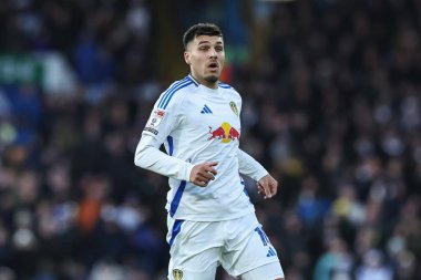 Leeds United takımından Joel Piroe, 21 Aralık 2024 'te Leeds Road, İngiltere' de oynanan Oxford United maçında Leeds 'e karşı oynamıştır.