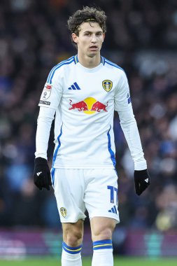 Leeds United takımından Brenden Aaronson, Leeds Road, Leeds, İngiltere 'de Leeds United' a karşı oynadığı 21 Aralık 2024 'teki Sky Bet Şampiyonası maçında