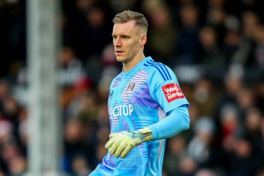 Fulham 'dan Bernd Leno Premier Lig maçı sırasında Craven Cottage, Londra, İngiltere' de Fulham Southampton 'a karşı 22 Aralık 2024