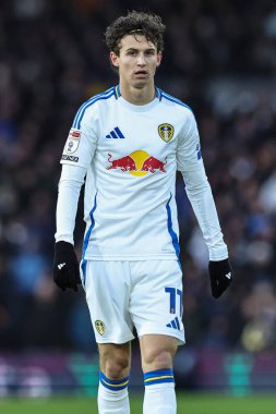Leeds United takımından Brenden Aaronson, Leeds Road, Leeds, İngiltere 'de Leeds United' a karşı oynadığı 21 Aralık 2024 'teki Sky Bet Şampiyonası maçında