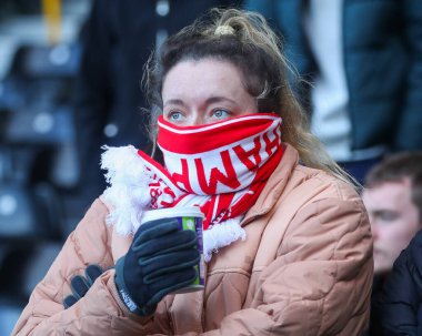 Southampton taraftarları Premier Lig maçından önce Craven Cottage, Londra, 22 Aralık 2024 'teki Fulham-Southampton maçından önce Craven Cottage' a geldiler.