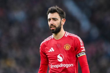 Manchester United 'ın 22 Aralık 2024' te Old Trafford, Manchester, İngiltere 'de oynadığı Premier League maçında Bruno Fernandes ile Bournemouth karşı karşıya geldi.