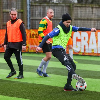 A local Power League in action prior to the Sky Bet Championship match Queens Park Rangers vs Preston North End at Matrade Loftus Road, London, United Kingdom, 21st December 2024 clipart