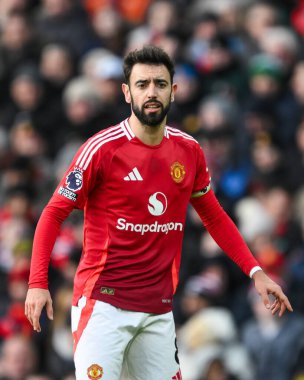 Manchester United 'ın 22 Aralık 2024' te Old Trafford, Manchester, İngiltere 'de oynadığı Premier League maçında Bruno Fernandes ile Bournemouth karşı karşıya geldi.