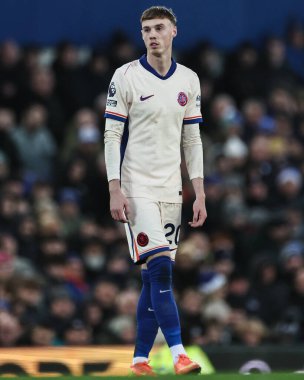 Chelsea 'den Cole Palmer, 22 Aralık 2024' te Goodison Park, Liverpool 'da oynanan Premier League maçında Everton Chelsea' ye karşı.