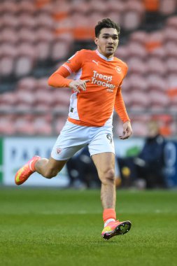 Blackpool 'dan Kyle Joseph 21 Aralık 2024' te Bloomfield Road, Blackpool 'da oynanan Blackpool-Stevenage maçında