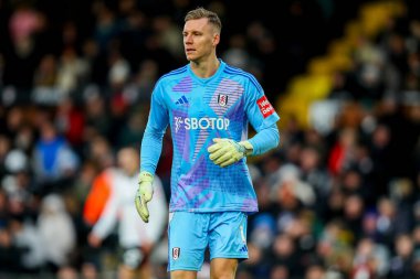 Fulham 'dan Bernd Leno Premier Lig maçı sırasında Craven Cottage, Londra, İngiltere' de Fulham Southampton 'a karşı 22 Aralık 2024