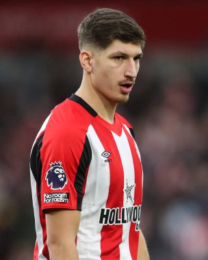 Vitaly Janelt of Brentford during the Premier League match Brentford vs Nottingham Forest at The Gtech Community Stadium, London, United Kingdom, 21st December 2024 clipart