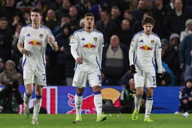 Leeds United takımından Brenden Aaronson, 21 Aralık 2024 'te Leeds, İngiltere' deki Elland Road 'da oynanan Sky Bet Şampiyonası maçında 3-0' lık galibiyetini kutluyor.