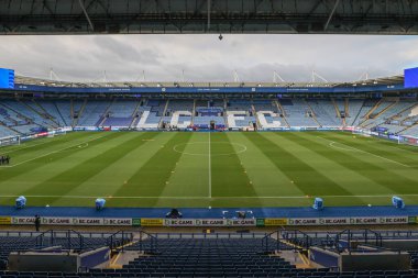 King Power Stadyumu, Premier League karşılaşması öncesinde Leicester City ile Wolverhampton Wanderers 'ın King Power Stadyumu, Leicester, Birleşik Krallık' ta 22 Aralık 2024 'te karşı karşıya geldikleri maçın genel görüntüsü.