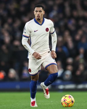 Chelsea 'den Levi Colwill, 22 Aralık 2024' te Goodison Park, Liverpool, İngiltere 'de oynanan Premier League maçında Everton Chelsea' ye karşı.