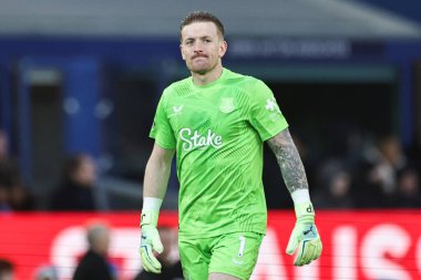 Everton 'dan Jordan Pickford, 22 Aralık 2024' te Goodison Park, Liverpool, İngiltere 'de oynanan Premier League maçında Everton ve Chelsea maçında tepki gösterdi.