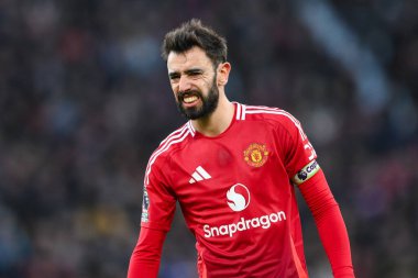 Manchester United 'ın 22 Aralık 2024' te Old Trafford, Manchester, İngiltere 'de oynadığı Premier League maçında Bruno Fernandes ile Bournemouth karşı karşıya geldi.