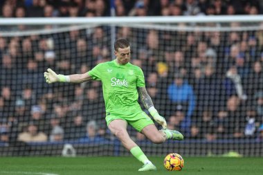 Everton 'dan Jordan Pickford, 22 Aralık 2024' te Goodison Park, Liverpool, İngiltere 'de oynanan Premier League maçında Everton-Chelsea maçında gol attı.