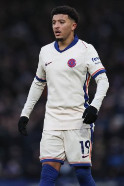 Chelsea takımından Jadon Sancho, 22 Aralık 2024 'te Goodison Park, Liverpool, İngiltere' de oynanan Premier League karşılaşmasında Everton Chelsea 'ye karşı.
