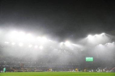 Premier Lig karşılaşmasında Wolverhampton Wanderers, Manchester United 'a karşı Molineux, Wolverhampton, Birleşik Krallık' ta 26 Aralık 2024 'te oynanan maçın genel görünümü