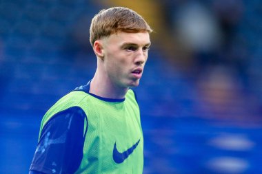 Chelsea 'den Cole Palmer Premier Lig maçından önce ısınıyor Chelsea Fulham' a karşı Stamford Bridge, Londra, Birleşik Krallık, 26 Aralık 2024