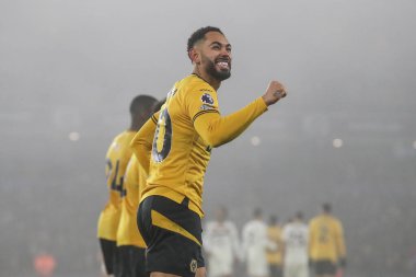 Wolverhampton Wanderers takımından Matheus Cunha, 26 Aralık 2024 tarihinde İngiltere 'nin Molineux kentinde oynanan Premier League maçında Wolverhampton Wanderers ile Manchester United maçında 1-0 kazanma golünü kutluyor.