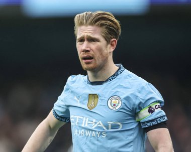 Manchester City - Everton Premier League maçı sırasında Manchester City maçında Kevin De Bruyne Etihad Stadyumu 'nda, 26 Aralık 2024