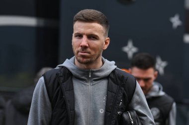 Blackpool 'dan Lee Evans, Wrexham' a karşı Blackpool 'un 26 Aralık 2024' te SToK Cae Ras, Wrexham, İngiltere 'deki Sky Bet 1 maçı öncesinde geldi.