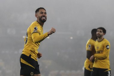 Wolverhampton Wanderers takımından Matheus Cunha, 26 Aralık 2024 tarihinde İngiltere 'nin Molineux kentinde oynanan Premier League maçında Wolverhampton Wanderers ile Manchester United maçında 1-0 kazanma golünü kutluyor.