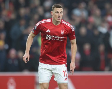 Nottingham Ormanı 'ndan Chris Wood Premier League maçı sırasında Nottingham Forest, Tottenham Hotspur' a karşı City Ground, Nottingham, Birleşik Krallık 'ta 26 Aralık 2024