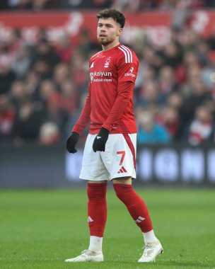 Nottingham Ormanı 'ndan Neco Williams Premier League maçı sırasında Nottingham Forest Tottenham Hotspur' a karşı City Ground, Nottingham, Birleşik Krallık 'ta 26 Aralık 2024