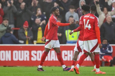 Nottingham Ormanı 'ndan Anthony Elanga, Premier League maçı Nottingham Forest Tottenham Hotspur' a karşı 26 Aralık 2024 'te oynanan City Ground, Nottingham, İngiltere maçında 1-0 kazanma hedefini kutluyor.