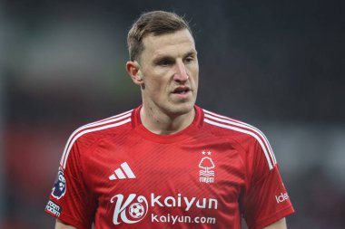 Nottingham Ormanı 'ndan Chris Wood Premier League maçı sırasında Nottingham Forest, Tottenham Hotspur' a karşı City Ground, Nottingham, Birleşik Krallık 'ta 26 Aralık 2024