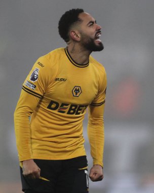 Wolverhampton Wanderers takımından Matheus Cunha, 26 Aralık 2024 tarihinde İngiltere 'nin Molineux kentinde oynanan Premier League maçında Wolverhampton Wanderers' a karşı Manchester United maçında aldığı galibiyete tepki gösterdi.