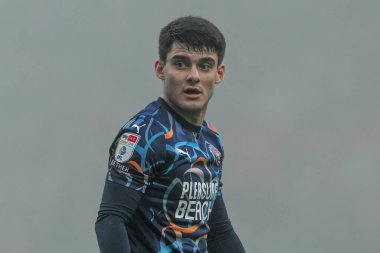 Blackpool 'dan Rob Apter, Wrexham - Blackpool maçı sırasında Wrexham - SToK Cae Ras, Wrexham, Birleşik Krallık, 26 Aralık 2024