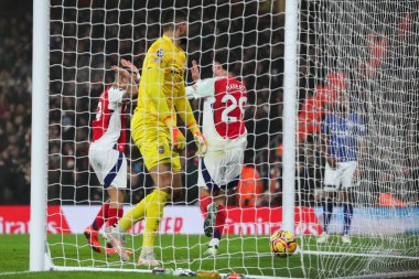 Arsenal 'den Kai Havertz, 27 Aralık 2024' te İngiltere 'nin başkenti Londra' daki Emirates Stadyumu 'nda oynanan Premier League maçı Arsenal-Ipswich Town maçında 1-0 kazanma hedefini kutluyor.