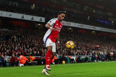 Jurrien Timber of Arsenal, 27 Aralık 2024 'te Birleşik Krallık' ın Emirates Stadyumu 'nda oynanan Premier League maçında Arsenal, Ipswich Town' a karşı.