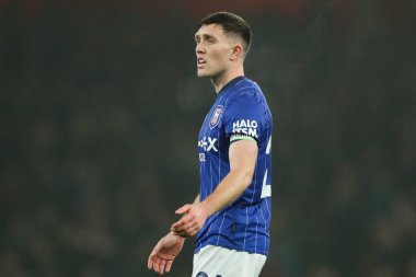 Ipswich Town 'dan Dara O' Shea, 27 Aralık 2024 tarihinde Londra 'daki Emirates Stadyumu' nda oynanan Premier League maçında tepki gösterdi.