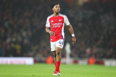Arsenal 'den Myles Lewis-Skelly Premier League maçı sırasında Arsenal, Ipswich Town' a karşı Emirates Stadyumu, Londra, 27 Aralık 2024