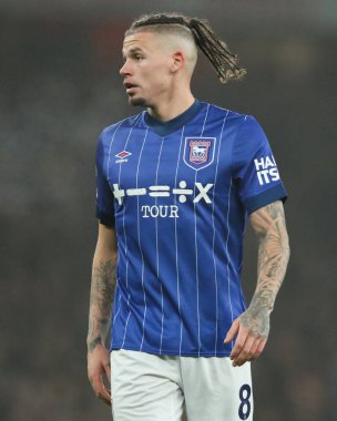 Ipswich Town 'dan Kalvin Phillips Premier League maçı sırasında Arsenal, Ipswich Town' a karşı Emirates Stadyumu, Londra, Birleşik Krallık, 27 Aralık 2024