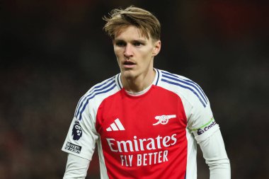 Arsenal 'den Martin degaard Premier League maçı sırasında Arsenal, Ipswich Town' a karşı Emirates Stadyumu, Londra, Birleşik Krallık, 27 Aralık 2024