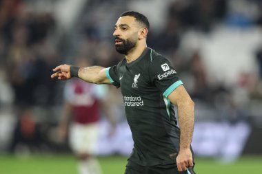 Mohamed Salah of Liverpool reacts during the Premier League match West Ham United vs Liverpool at London Stadium, London, United Kingdom, 29th December 2024 clipart