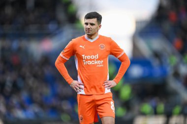 Blackpool takımından Albie Morgan, Birmingham City ile Blackpool maçında St. Andrew 's @ Knighthead Park, Birmingham, Birleşik Krallık, 29 Aralık 2024