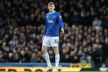 Everton 'dan Jarrad Branthwaite Premier League maçı sırasında Everton, Nottingham Forest' a karşı Goodison Park, Liverpool, Birleşik Krallık, 29 Aralık 2024
