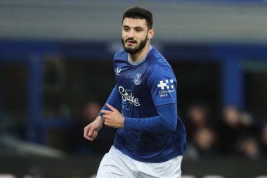 Everton 'dan Armando Broja Premier League maçı sırasında Everton, Nottingham Forest' a karşı Goodison Park, Liverpool, Birleşik Krallık, 29 Aralık 2024