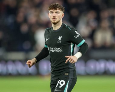 Liverpool 'dan Harvey Elliott Premier League maçı sırasında West Ham United Liverpool' a karşı Londra Stadyumu, Londra, İngiltere, 29 Aralık 2024