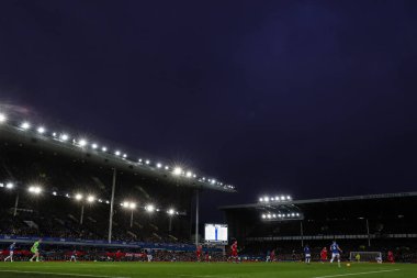 Goodison Park 'ta, Everton Premier Lig maçı sırasında Everton' a karşı Goodison Park, Liverpool, Birleşik Krallık 'ta 29 Aralık 2024' te oynanan Everton maçının genel görünümü.
