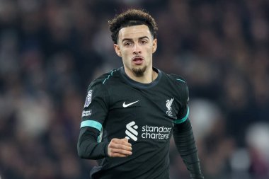Liverpool 'dan Curtis Jones Premier League maçı sırasında West Ham United Liverpool' a karşı Londra Stadyumu, Londra, İngiltere, 29 Aralık 2024