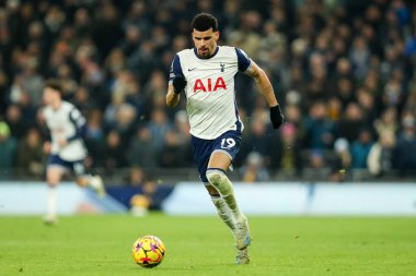 Tottenham Hotspur 'dan Dominic Solanke, Premier League maçında Tottenham Hotspur' a karşı Wolverhampton Wanderers maçında, Tottenham Hotspur Stadyumu, Londra, Birleşik Krallık 'ta 29 Aralık 2024' te topu aldı.
