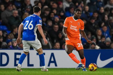 Blackpool 'dan Odeluga Offiah, Gökyüzü İddia Ligi 1 karşılaşmasında Birmingham City, St. Andrew' s @ Knighthead Park, Birmingham, Birleşik Krallık, 29 Aralık 2024 'te Blackpool' a karşı.
